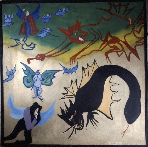 100x100 Tuval üzerine Yağlıboya 1992