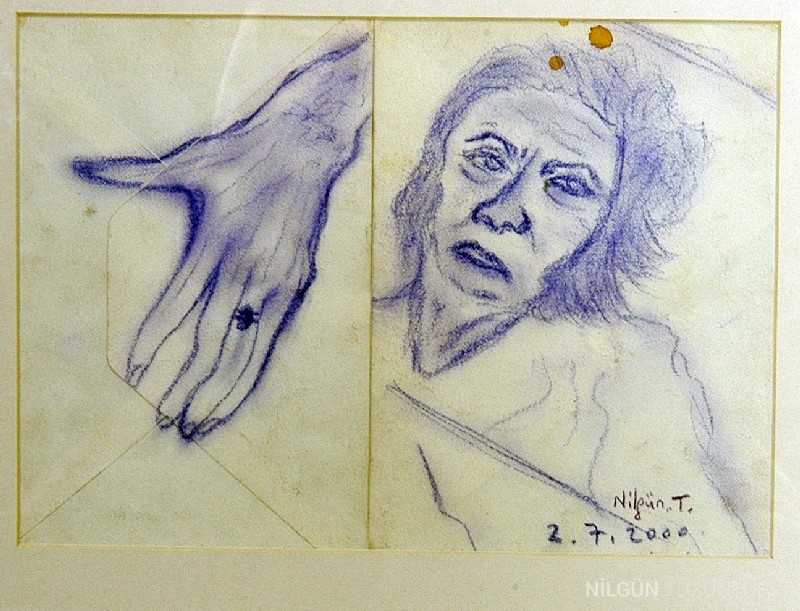 Zarf Üstüne Eli ve Portresi 2000