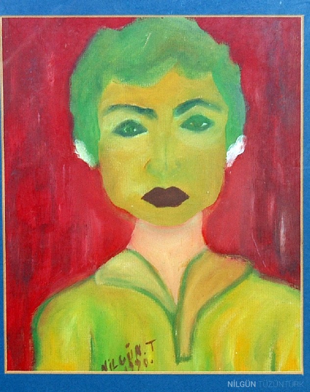 30x40 Portre Kağıt Üzerine Yağlıboya 1990