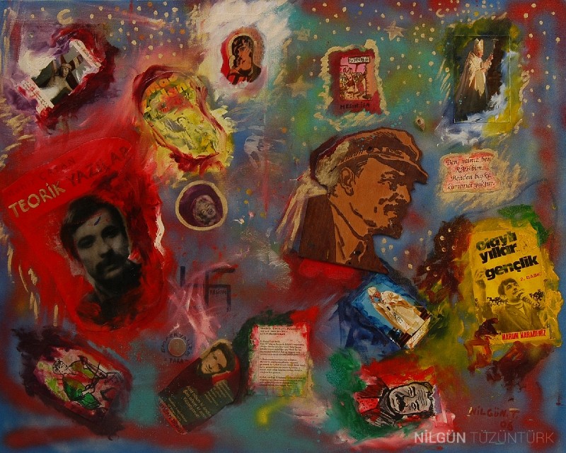 100x80 Tuval Üzerine Yağlıboya, Kolaj 2006