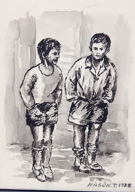 23x30 Kağıt Üzerine Karışık Teknik Desen - 1988